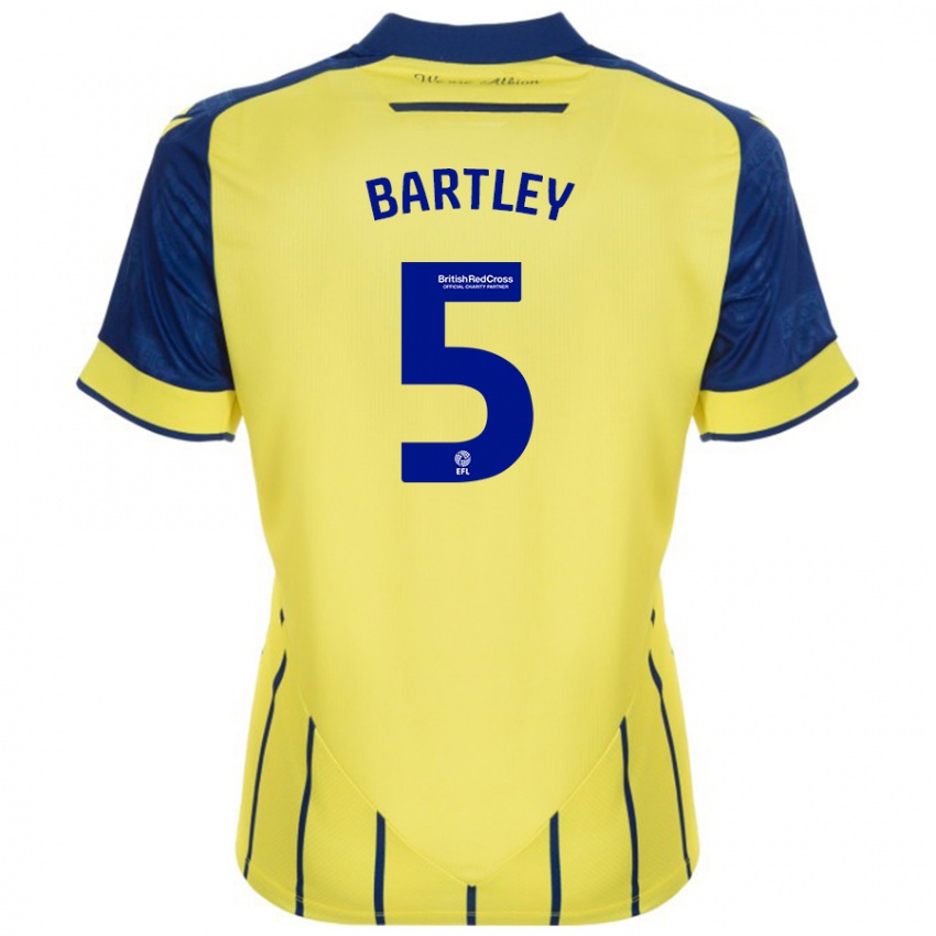 Kinderen Kyle Bartley #5 Geel Blauw Uitshirt Uittenue 2024/25 T-Shirt