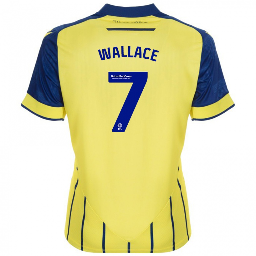 Kinderen Jed Wallace #7 Geel Blauw Uitshirt Uittenue 2024/25 T-Shirt