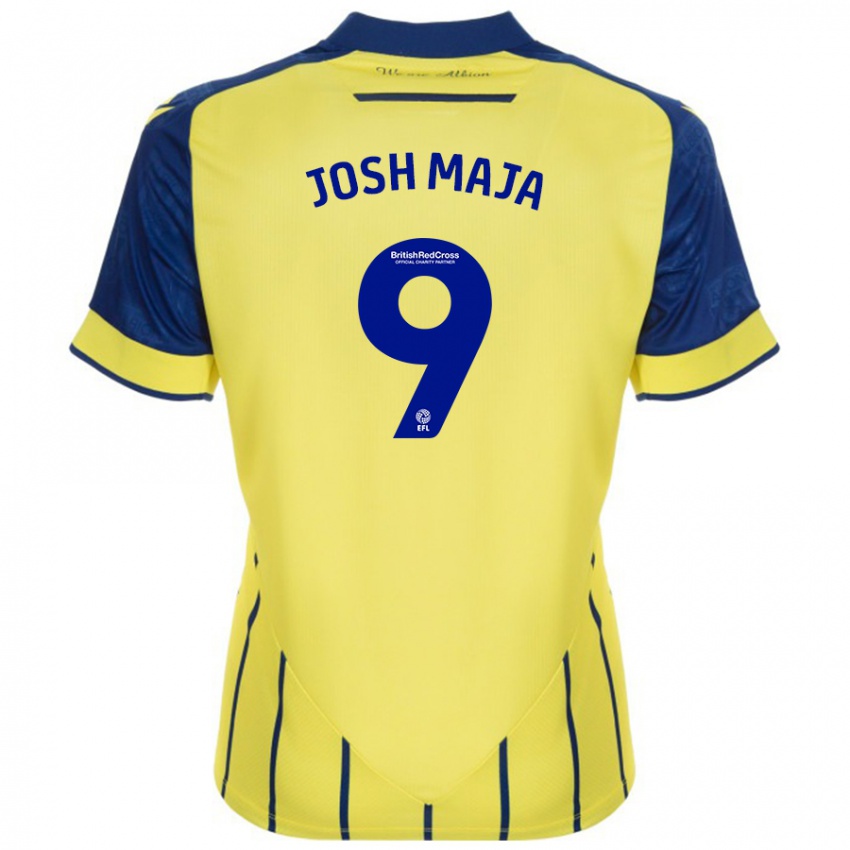 Kinderen Josh Maja #9 Geel Blauw Uitshirt Uittenue 2024/25 T-Shirt