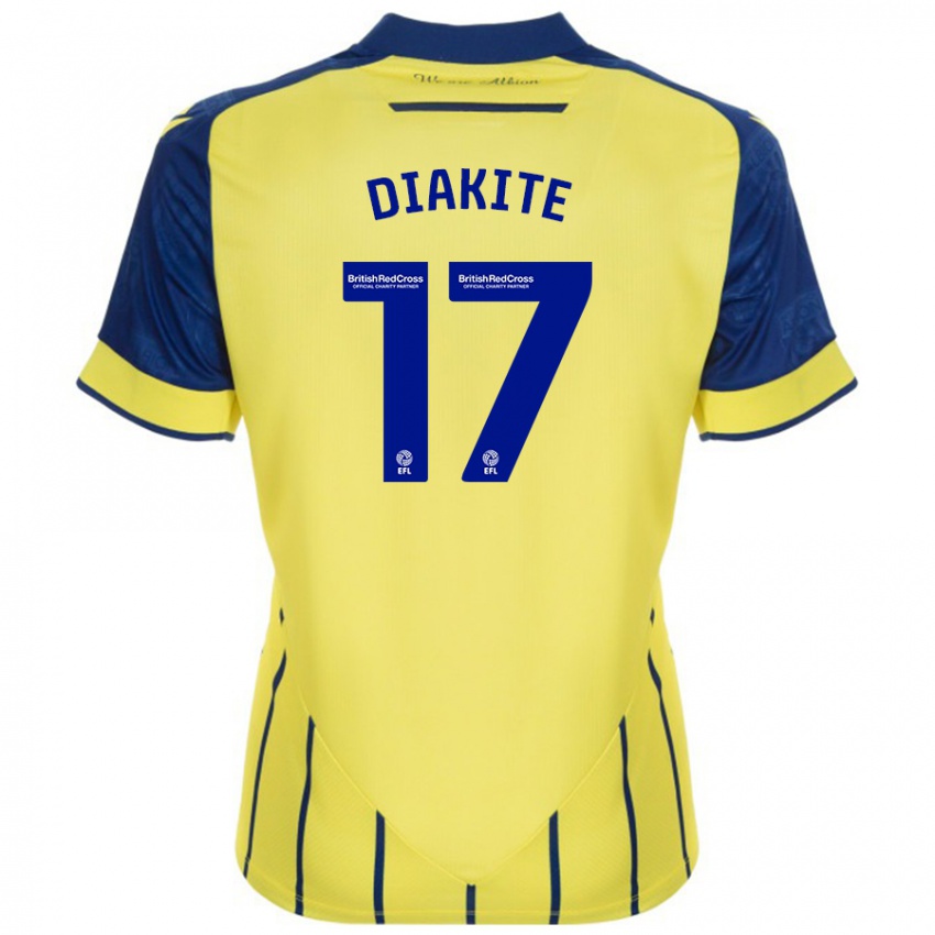 Kinderen Ousmane Diakité #17 Geel Blauw Uitshirt Uittenue 2024/25 T-Shirt