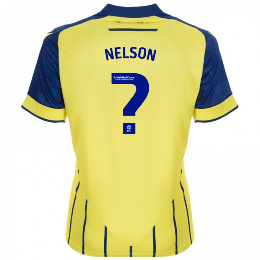 Kinderen Deago Nelson #0 Geel Blauw Uitshirt Uittenue 2024/25 T-Shirt