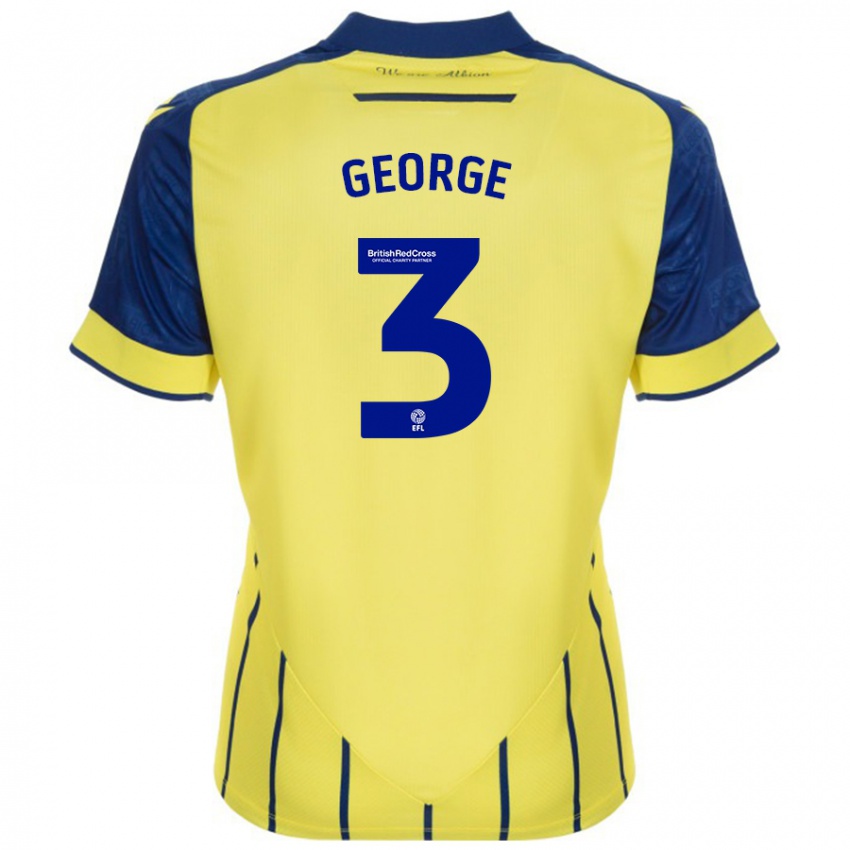 Kinderen Hannah George #3 Geel Blauw Uitshirt Uittenue 2024/25 T-Shirt