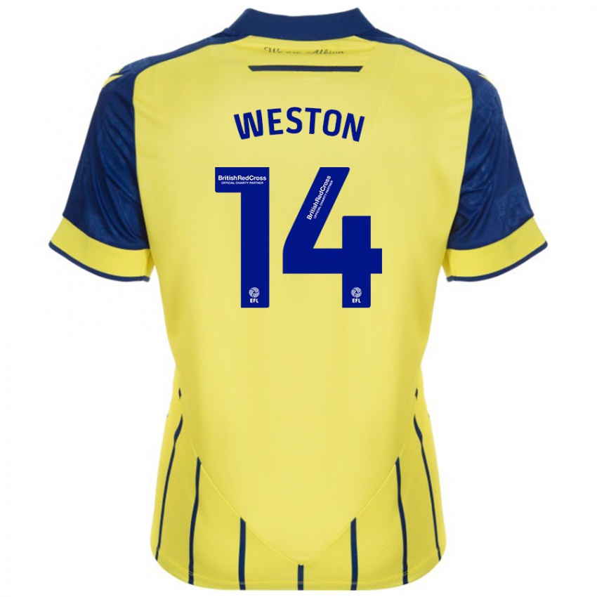 Kinderen Steph Weston #14 Geel Blauw Uitshirt Uittenue 2024/25 T-Shirt