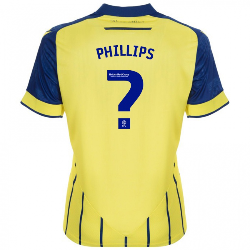 Kinderen Narel Phillips #0 Geel Blauw Uitshirt Uittenue 2024/25 T-Shirt