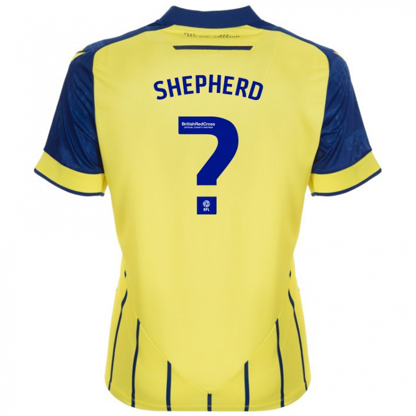 Kinderen Jacob Shepherd #0 Geel Blauw Uitshirt Uittenue 2024/25 T-Shirt