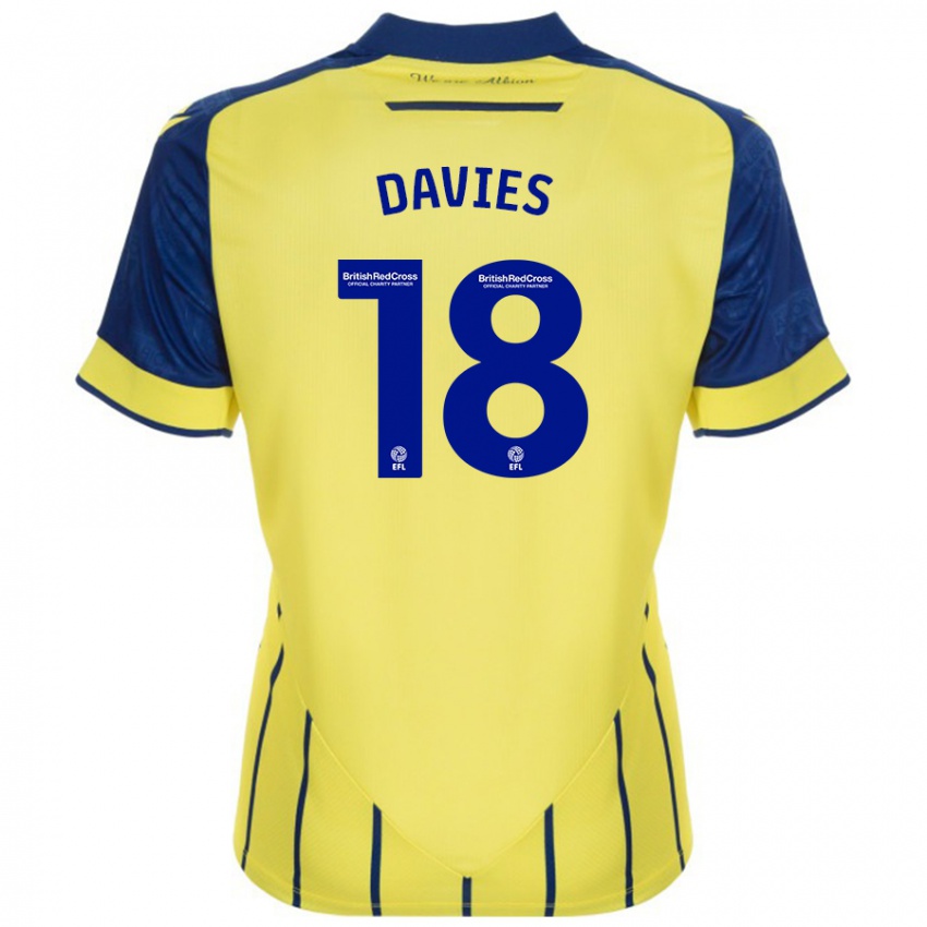 Kinderen Jessica Davies #18 Geel Blauw Uitshirt Uittenue 2024/25 T-Shirt