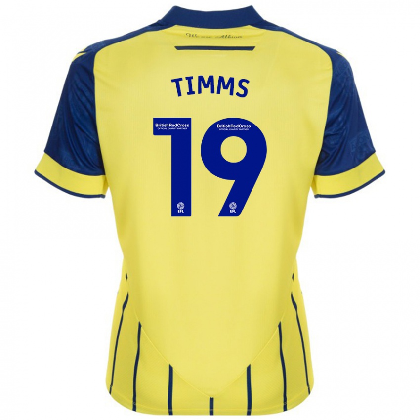 Kinderen Maria Timms #19 Geel Blauw Uitshirt Uittenue 2024/25 T-Shirt