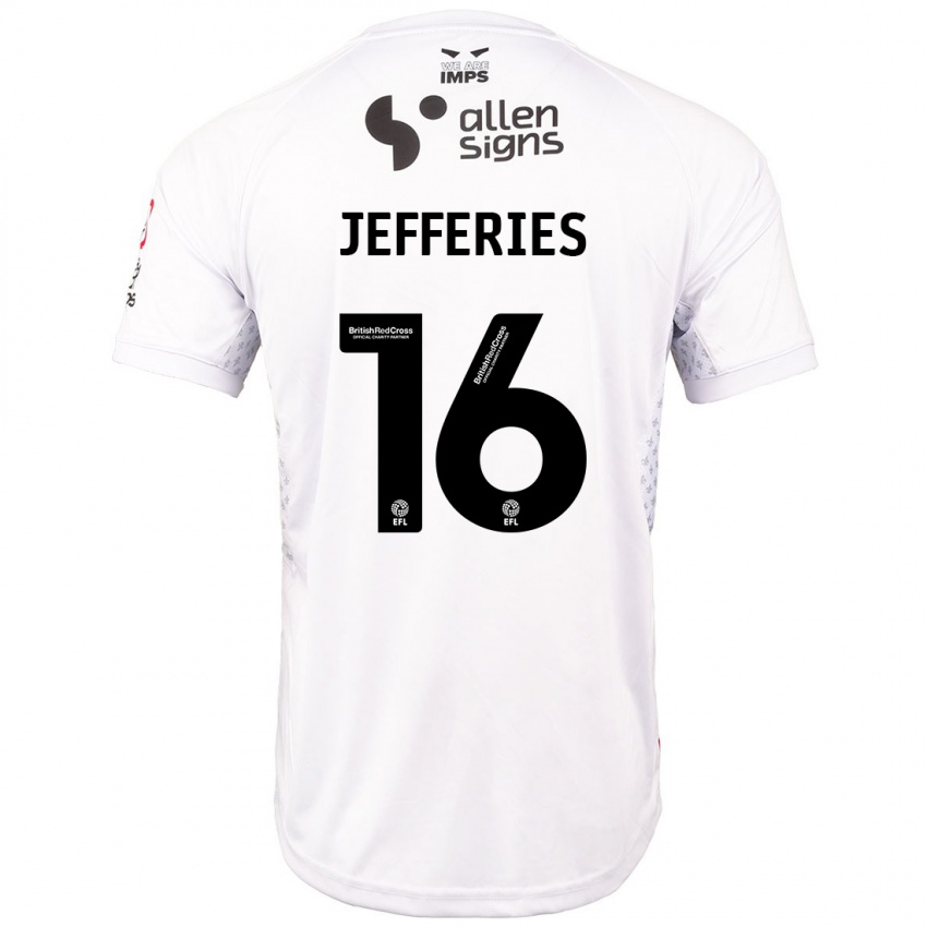 Kinderen Dom Jefferies #16 Rood Wit Uitshirt Uittenue 2024/25 T-Shirt