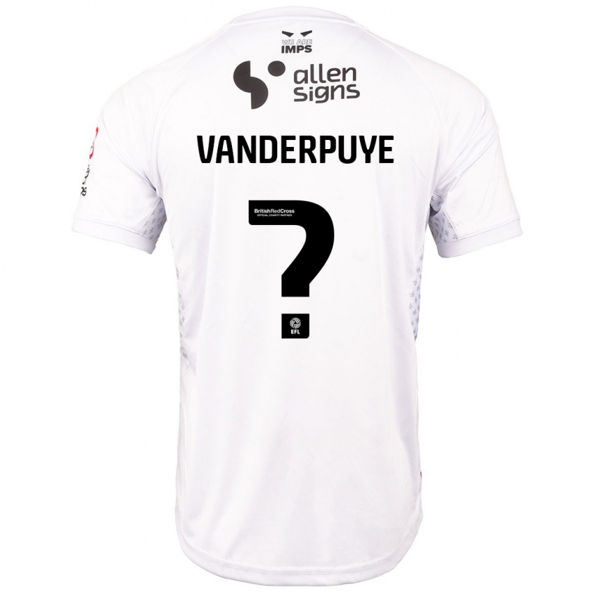 Kinderen Daniel Vanderpuye #0 Rood Wit Uitshirt Uittenue 2024/25 T-Shirt