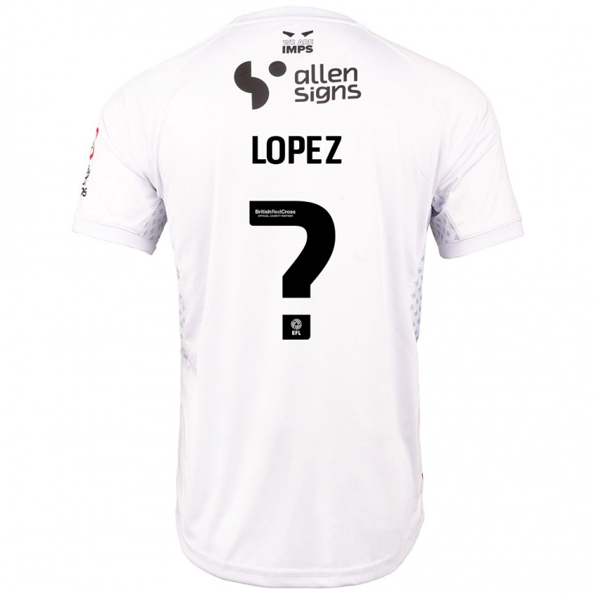 Kinderen Jersey Lopez #0 Rood Wit Uitshirt Uittenue 2024/25 T-Shirt