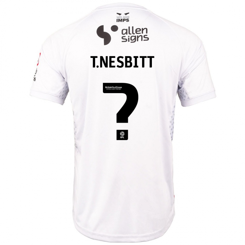 Kinderen Thomas Nesbitt #0 Rood Wit Uitshirt Uittenue 2024/25 T-Shirt