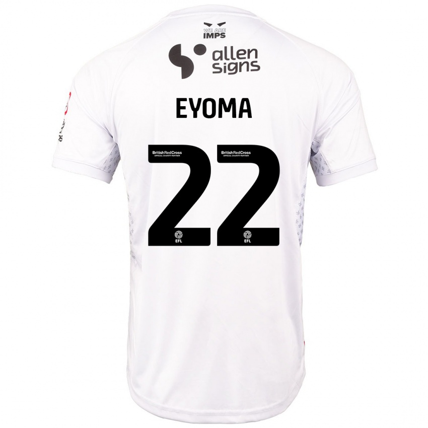 Kinderen Timothy Eyoma #22 Rood Wit Uitshirt Uittenue 2024/25 T-Shirt