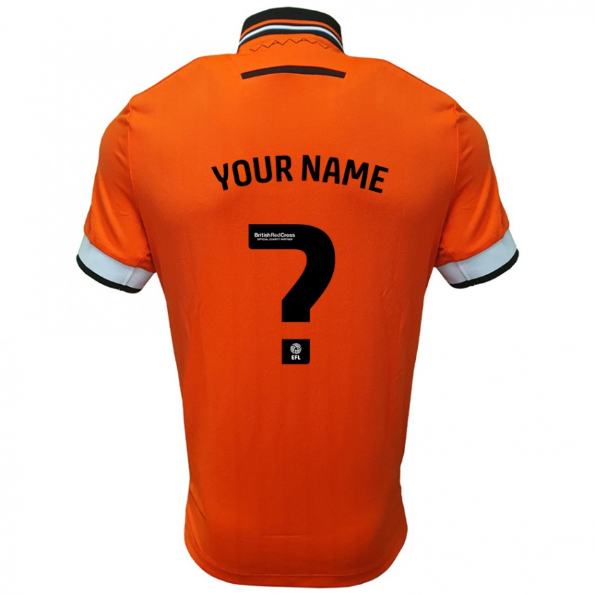 Kinderen Uw Naam #0 Oranje Wit Uitshirt Uittenue 2024/25 T-Shirt