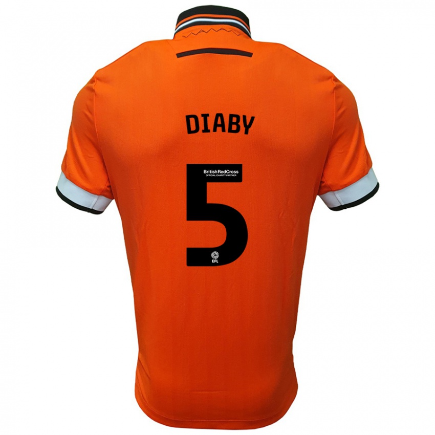 Kinderen Bambo Diaby #5 Oranje Wit Uitshirt Uittenue 2024/25 T-Shirt