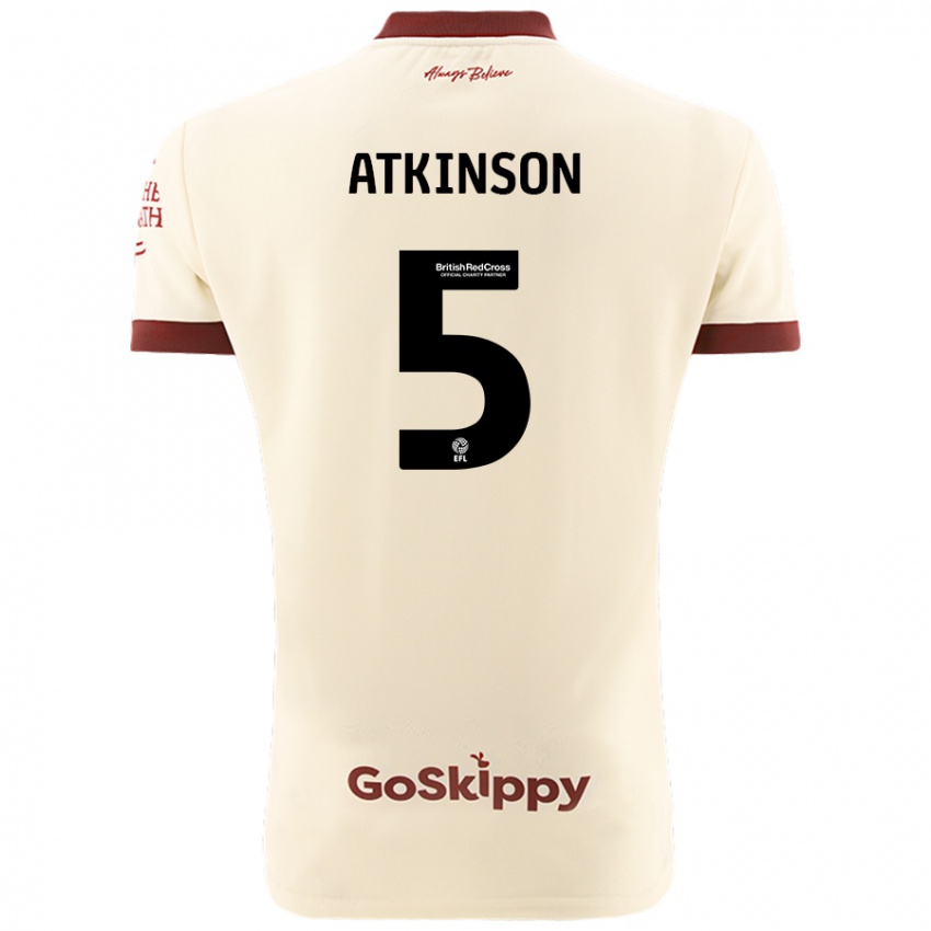 Kinderen Rob Atkinson #5 Crèmewit Uitshirt Uittenue 2024/25 T-Shirt