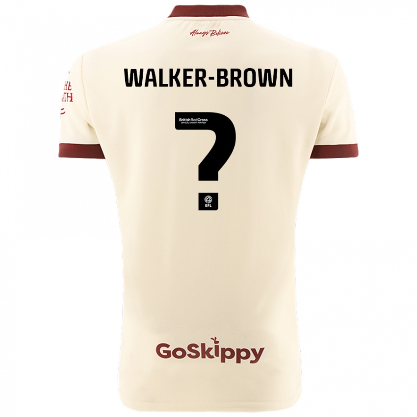 Kinderen Rushon Walker-Brown #0 Crèmewit Uitshirt Uittenue 2024/25 T-Shirt