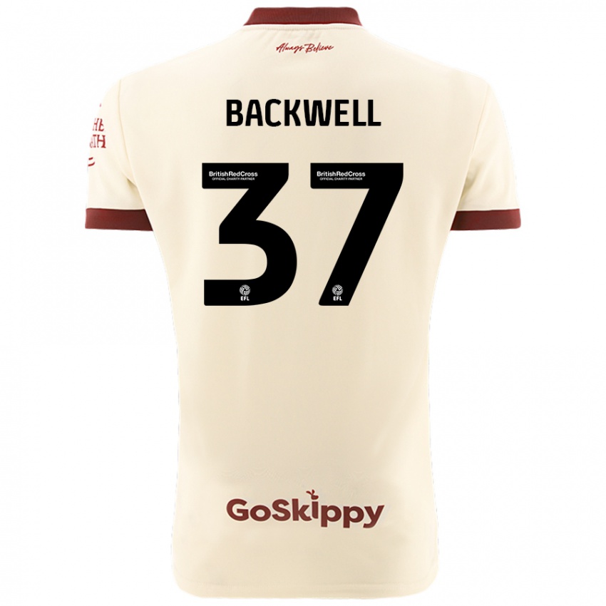 Kinderen Tommy Backwell #37 Crèmewit Uitshirt Uittenue 2024/25 T-Shirt