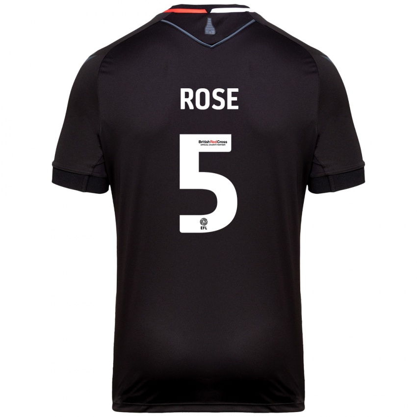 Kinderen Michael Rose #5 Zwart Uitshirt Uittenue 2024/25 T-Shirt