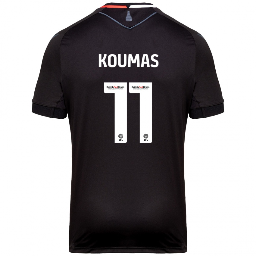 Kinderen Lewis Koumas #11 Zwart Uitshirt Uittenue 2024/25 T-Shirt