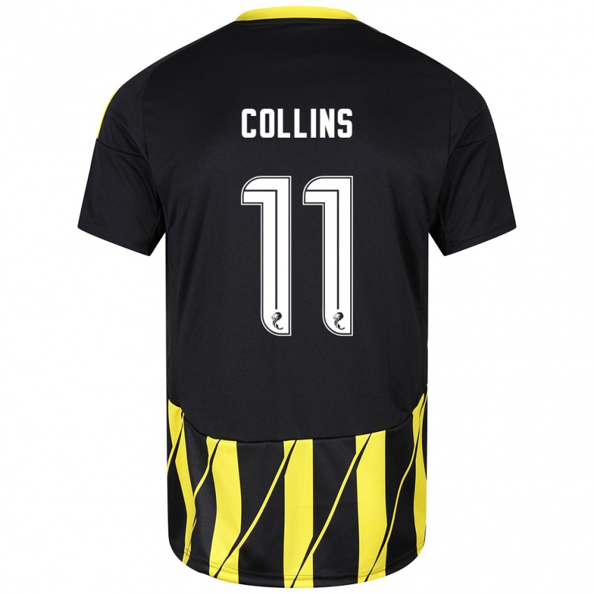 Kinderen Bailley Collins #11 Zwart Geel Uitshirt Uittenue 2024/25 T-Shirt