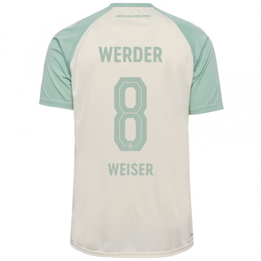 Kinderen Mitchell Weiser #8 Off-White Lichtgroen Uitshirt Uittenue 2024/25 T-Shirt