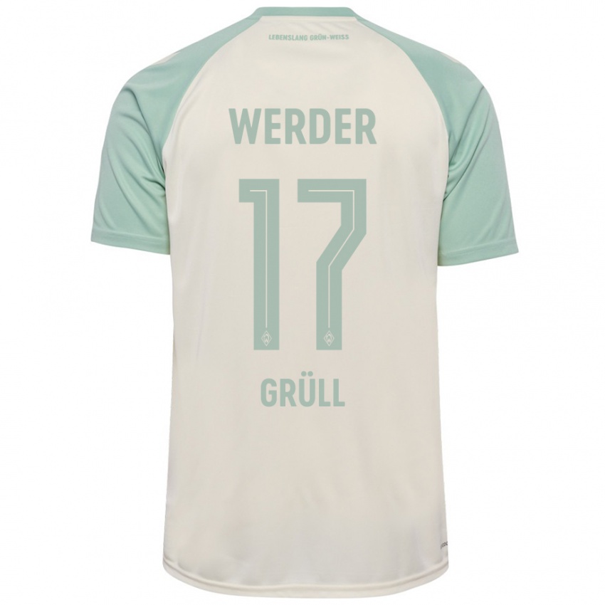 Kinderen Marco Grüll #17 Off-White Lichtgroen Uitshirt Uittenue 2024/25 T-Shirt