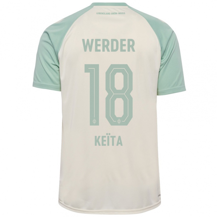 Kinderen Naby Keïta #18 Off-White Lichtgroen Uitshirt Uittenue 2024/25 T-Shirt