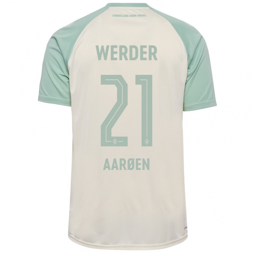 Kinderen Isak Hansen-Aaröen #21 Off-White Lichtgroen Uitshirt Uittenue 2024/25 T-Shirt