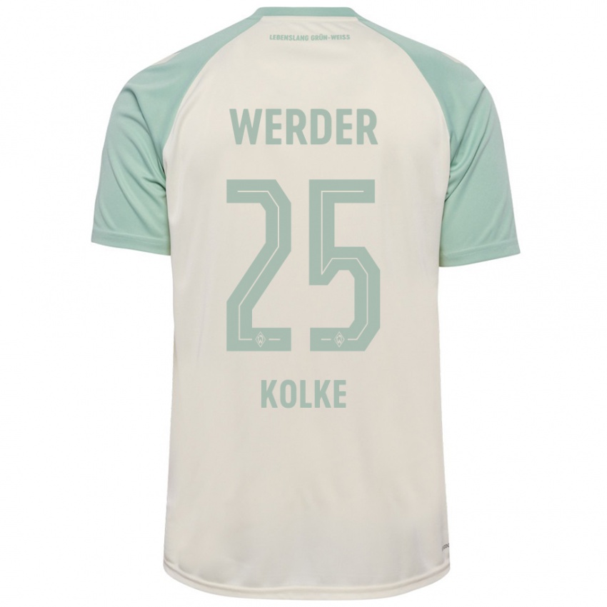 Kinderen Markus Kolke #25 Off-White Lichtgroen Uitshirt Uittenue 2024/25 T-Shirt