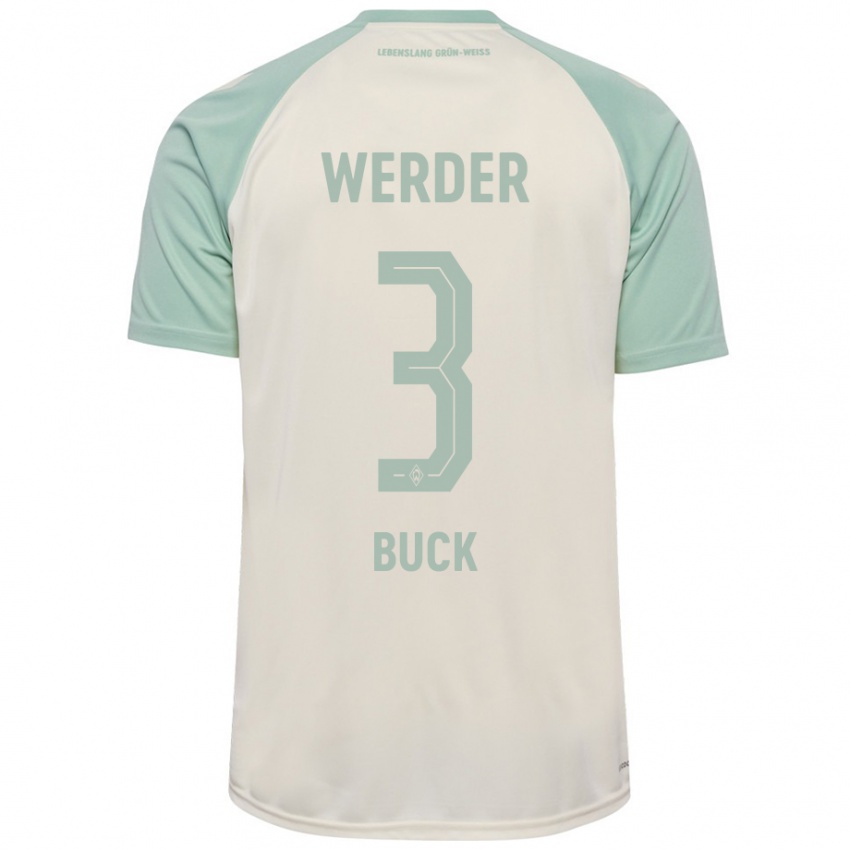 Kinderen Marten Buck #3 Off-White Lichtgroen Uitshirt Uittenue 2024/25 T-Shirt