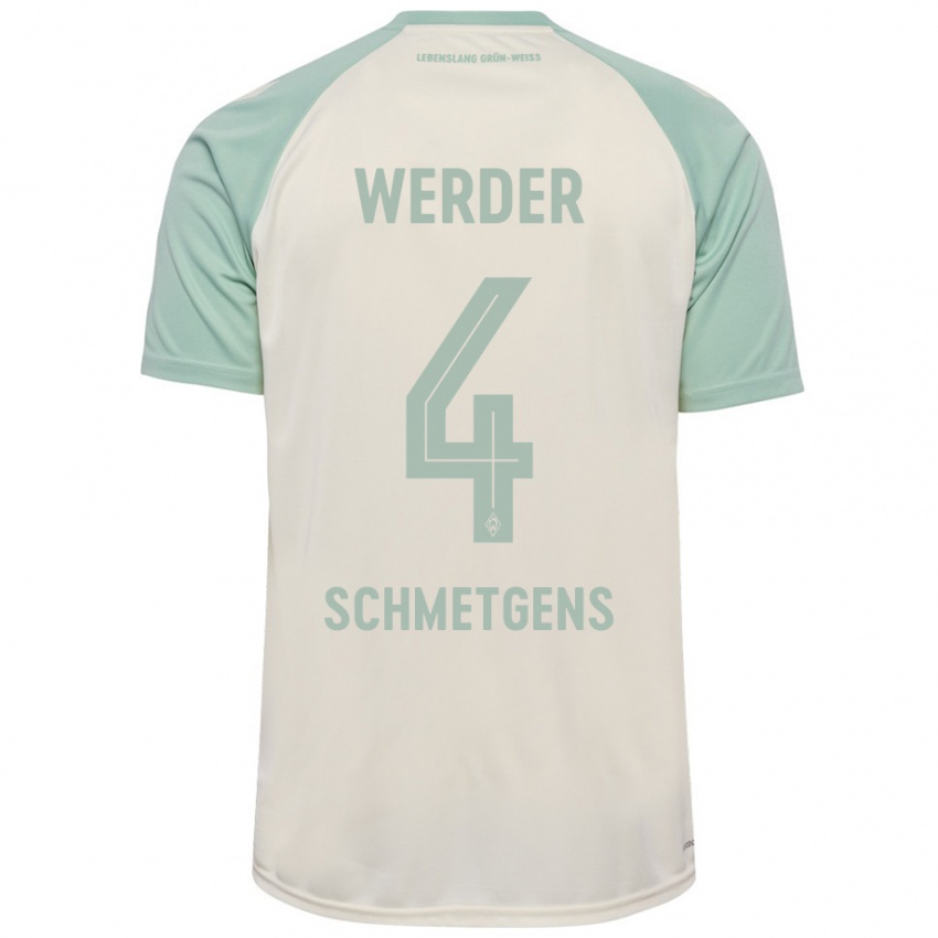 Kinderen Mick Schmetgens #4 Off-White Lichtgroen Uitshirt Uittenue 2024/25 T-Shirt