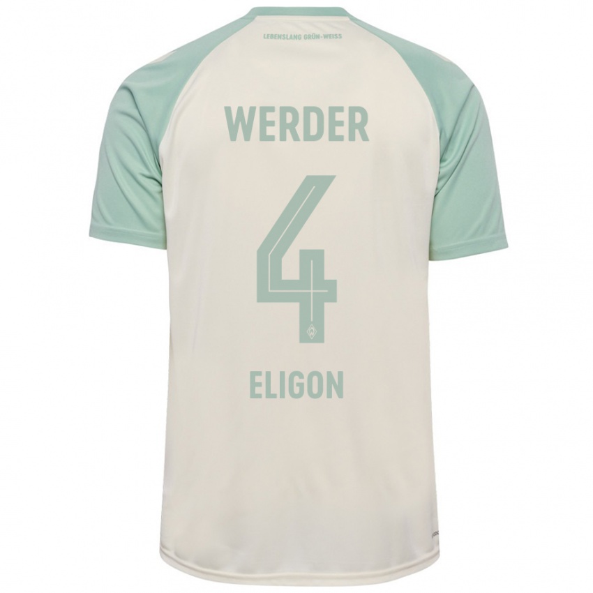 Kinderen Kenneth Eligon #4 Off-White Lichtgroen Uitshirt Uittenue 2024/25 T-Shirt