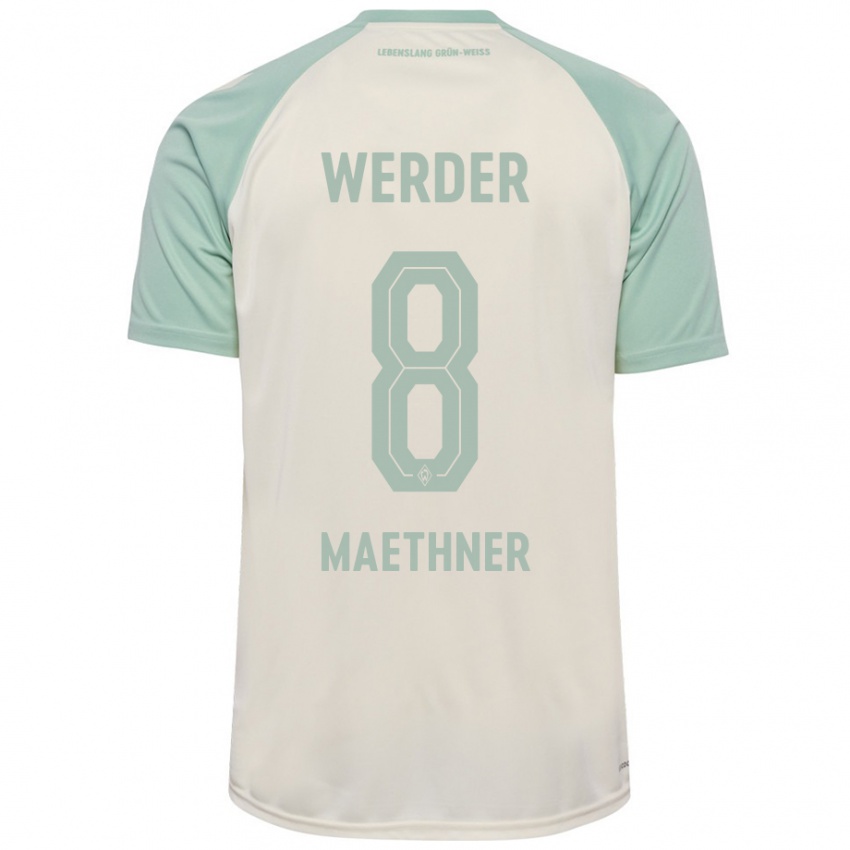 Kinderen Finn Maethner #8 Off-White Lichtgroen Uitshirt Uittenue 2024/25 T-Shirt