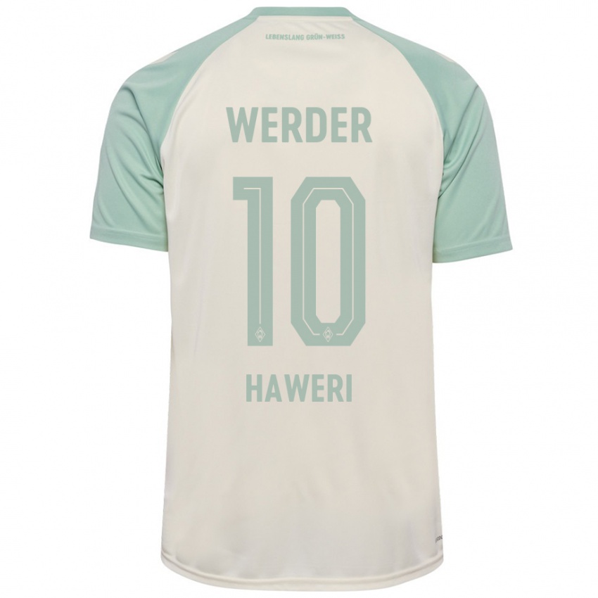 Kinderen Adrian Haweri #10 Off-White Lichtgroen Uitshirt Uittenue 2024/25 T-Shirt