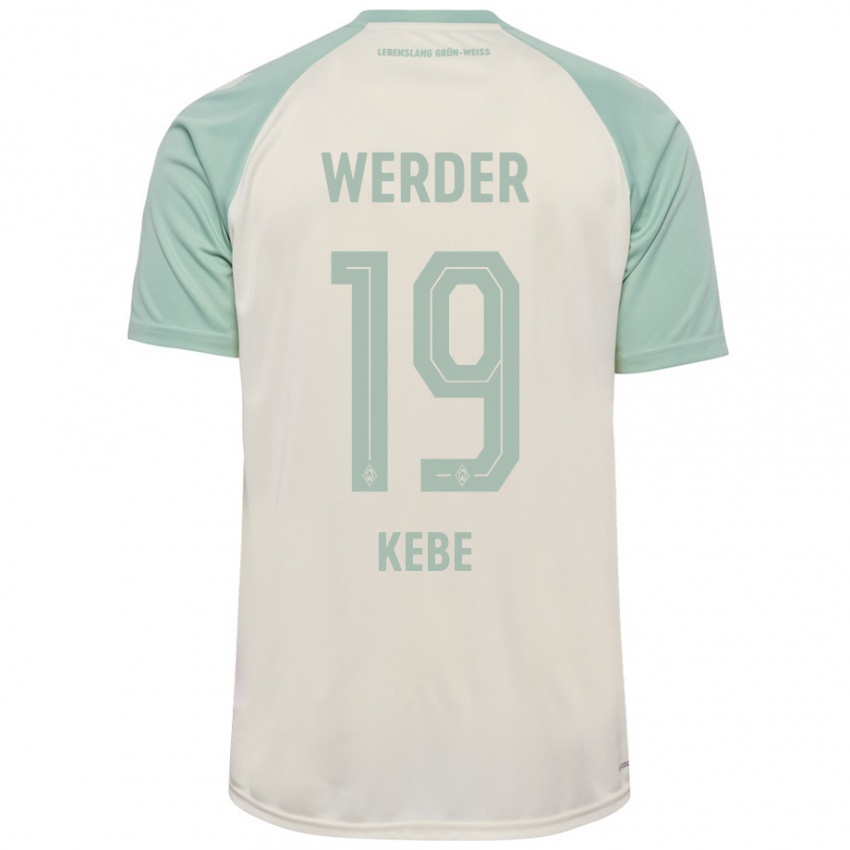 Kinderen David Kébé #19 Off-White Lichtgroen Uitshirt Uittenue 2024/25 T-Shirt