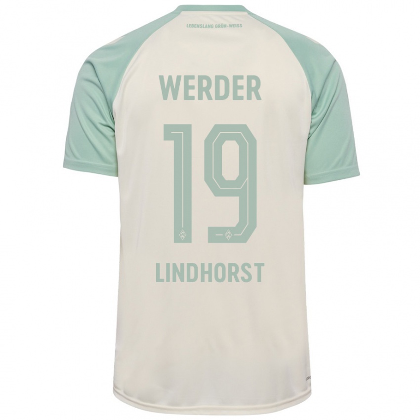 Kinderen Jerrit Lindhorst #19 Off-White Lichtgroen Uitshirt Uittenue 2024/25 T-Shirt