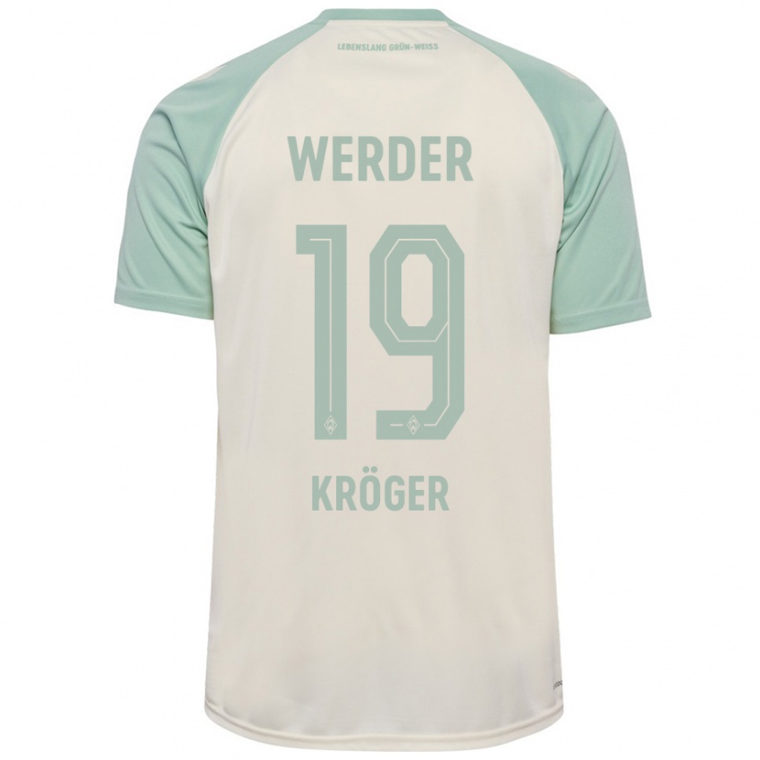 Kinderen Moritz Kröger #19 Off-White Lichtgroen Uitshirt Uittenue 2024/25 T-Shirt