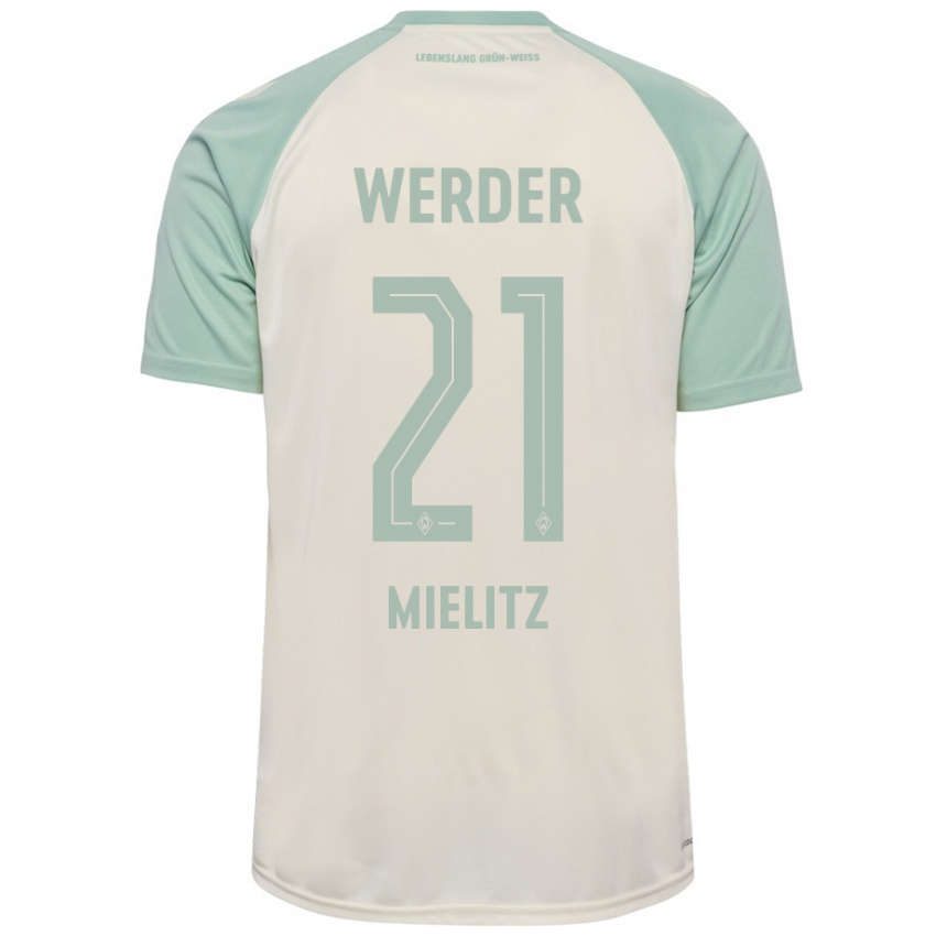 Kinderen Sebastian Mielitz #21 Off-White Lichtgroen Uitshirt Uittenue 2024/25 T-Shirt