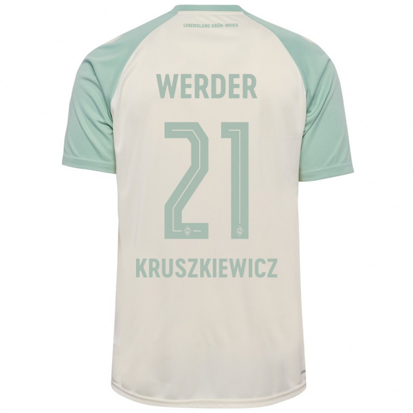 Kinderen Jakub Kruszkiewicz #21 Off-White Lichtgroen Uitshirt Uittenue 2024/25 T-Shirt