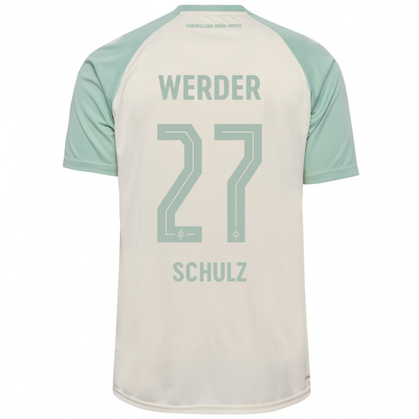 Kinderen Ole Schulz #27 Off-White Lichtgroen Uitshirt Uittenue 2024/25 T-Shirt