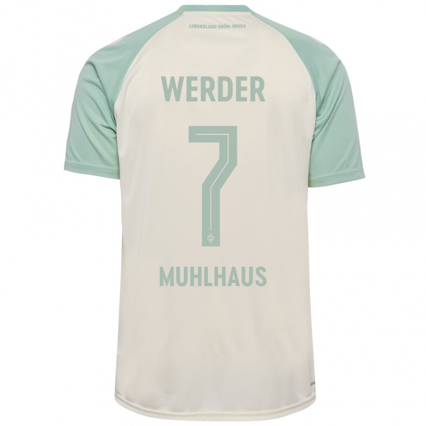 Kinderen Larissa Mühlhaus #7 Off-White Lichtgroen Uitshirt Uittenue 2024/25 T-Shirt