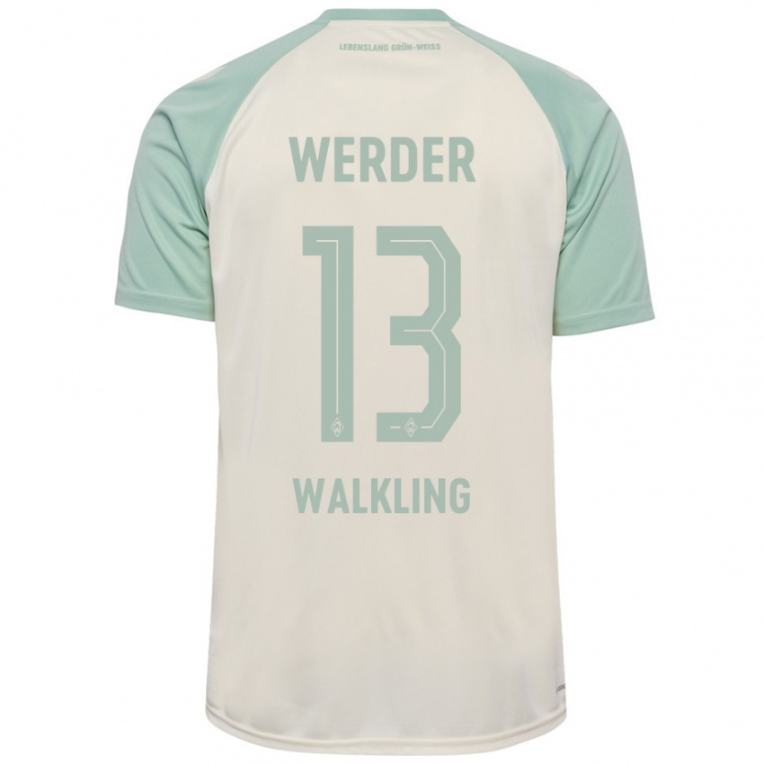 Kinderen Ricarda Walkling #13 Off-White Lichtgroen Uitshirt Uittenue 2024/25 T-Shirt