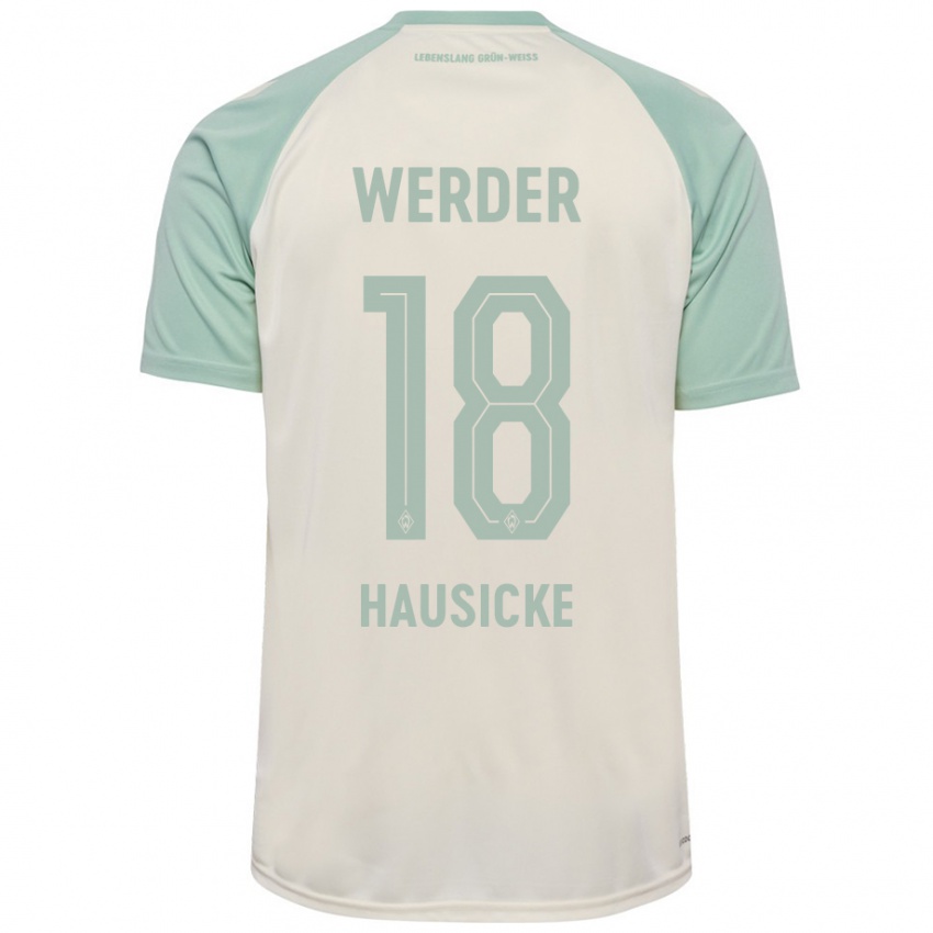 Kinderen Lina Hausicke #18 Off-White Lichtgroen Uitshirt Uittenue 2024/25 T-Shirt