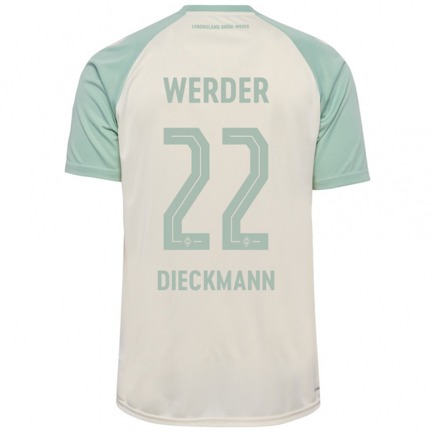 Kinderen Rieke Dieckmann #22 Off-White Lichtgroen Uitshirt Uittenue 2024/25 T-Shirt