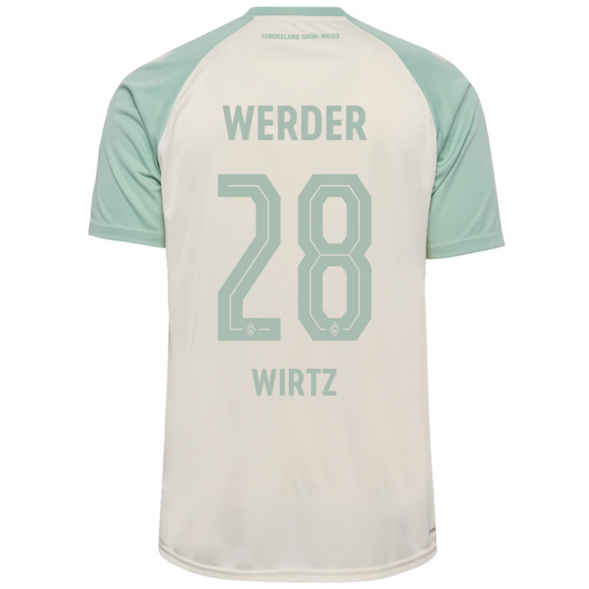 Kinderen Juliane Wirtz #28 Off-White Lichtgroen Uitshirt Uittenue 2024/25 T-Shirt