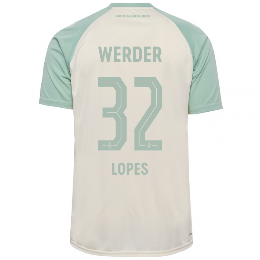 Kinderen Eugenio Lopes #32 Off-White Lichtgroen Uitshirt Uittenue 2024/25 T-Shirt