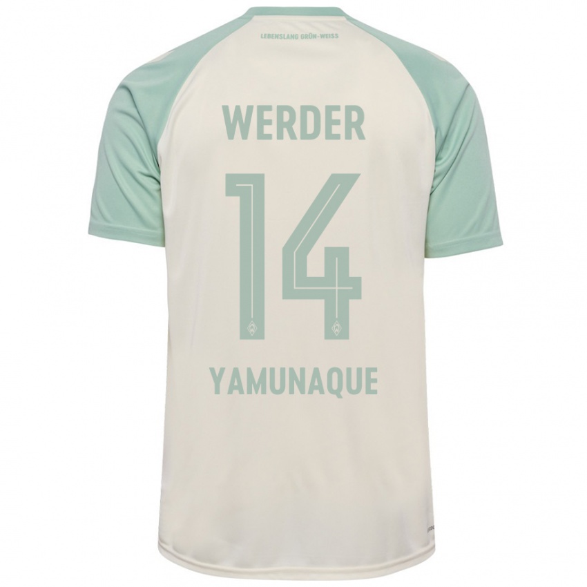 Kinderen Rafael Pascual Ramirez Yamunaque #14 Off-White Lichtgroen Uitshirt Uittenue 2024/25 T-Shirt