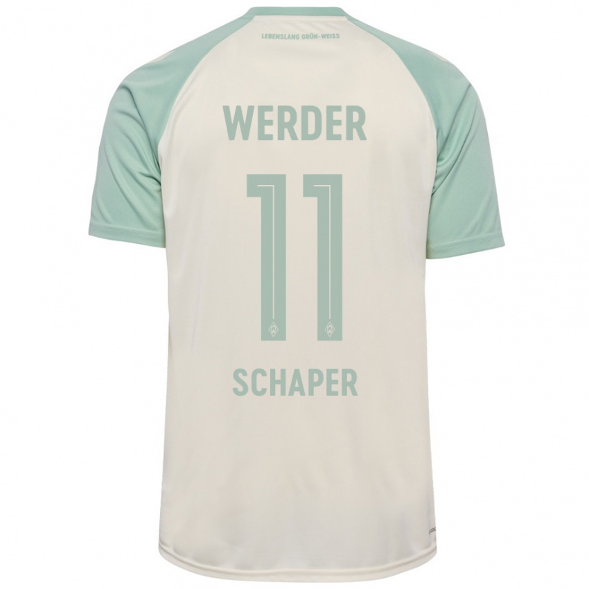 Kinderen Wilken Schaper #11 Off-White Lichtgroen Uitshirt Uittenue 2024/25 T-Shirt