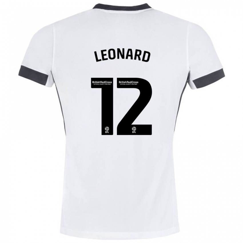 Kinderen Marc Leonard #12 Wit Zwart Uitshirt Uittenue 2024/25 T-Shirt