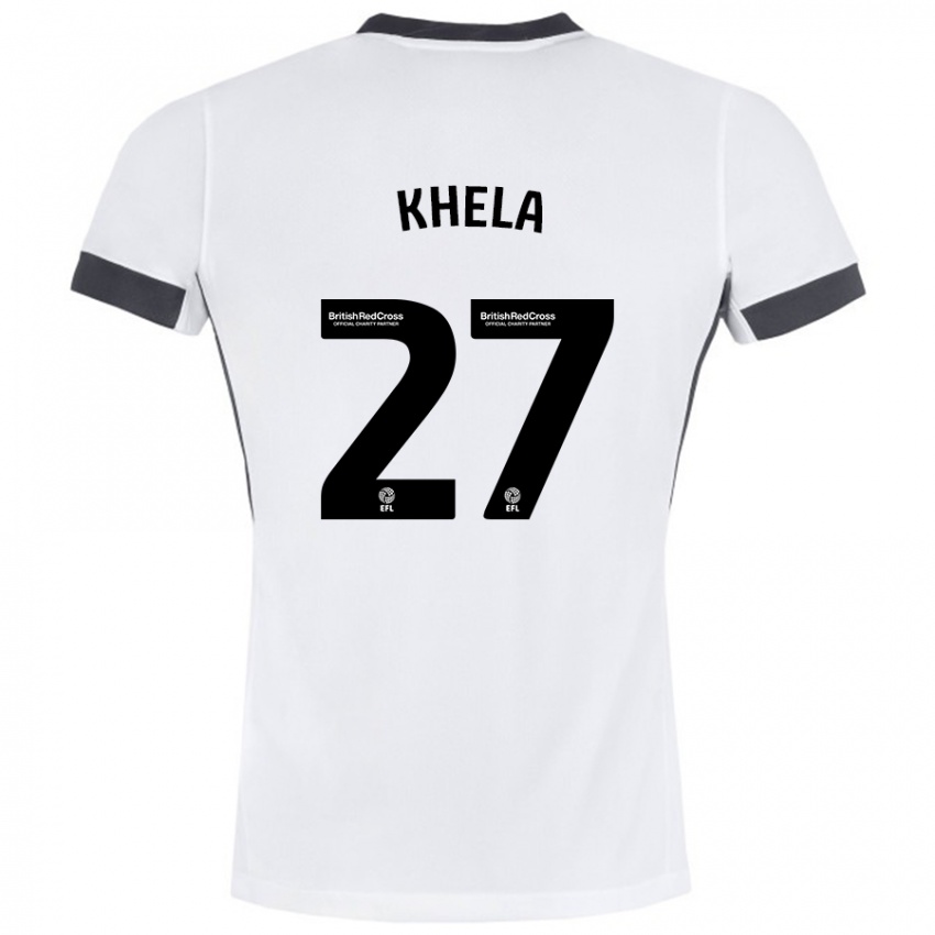 Kinderen Brandon Khela #27 Wit Zwart Uitshirt Uittenue 2024/25 T-Shirt